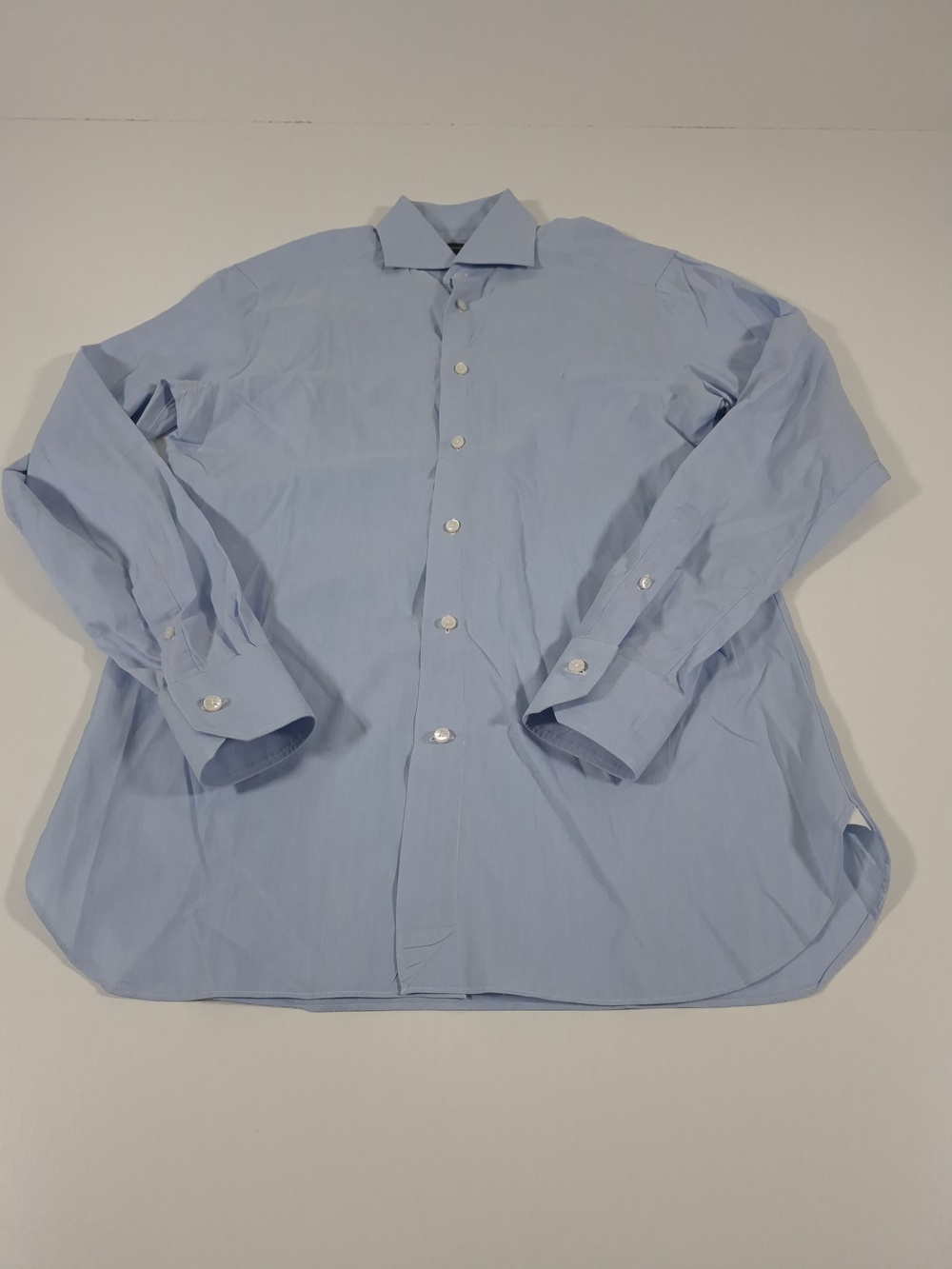 Ermenegildo Zegna Recent Shirt Mens tailored fit Blue Trofeo Long Sleeve 39x15.5